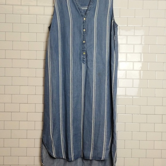 Lovestitch akira striped chambray shirt dress m - Picture 2 of 3